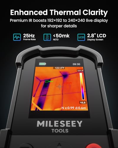 MILESEEY TR10 Thermal Imaging Camera,Super Resolution 192 x 192 Thermal Camera,25 Hz Refresh Rate, -4°F to 1022°F Handheld Infrared Imager,8-Hour Battery Life Infrared Camera