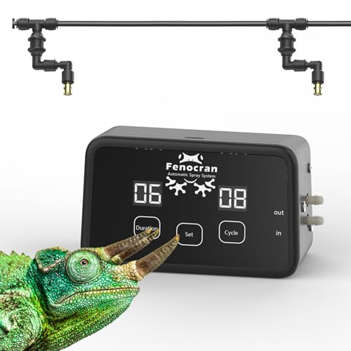Fenocran Automatic Reptile Mister System, Reptile Humidifiers Smart Misting System, Chameleon Mister Automatic