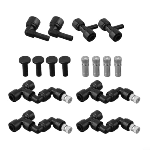 Reptile Misting Nozzles for Mister Systems, 360 Degree Rotation Spray Heads with 1/4 Inch Tubing Connectors, DIY Fogging Kit for Terrarium Greenhouse Garden Humidification