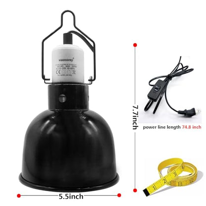 Reptile Light Fixture 2 Pack 5.5 Inch Deep Dome Lamp Fixture,Optical Reflection Reptile Basking Heat Bulb Lampshade for Bearded Dragon, Turtle, Snake and Lizard Terrarium - size: 5.5inch 2pack