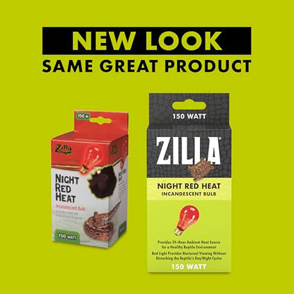Zilla Incandescent Bulb, Night Red, Ideal for Nocturnal Reptile Species - size: 150 Watts, style: Night Red