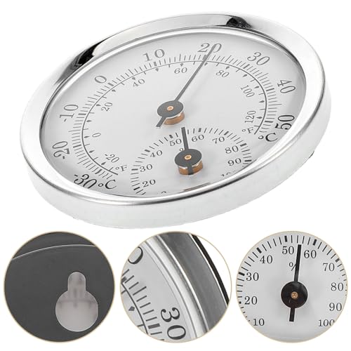 MERRYHAPY Compact Analog Thermohygrometer for Indoor Outdoor Use Accurate Temperature Humidity Monitor with Plastic Lens Portable Reptile Thermometer and Hygrometer for Adults Home