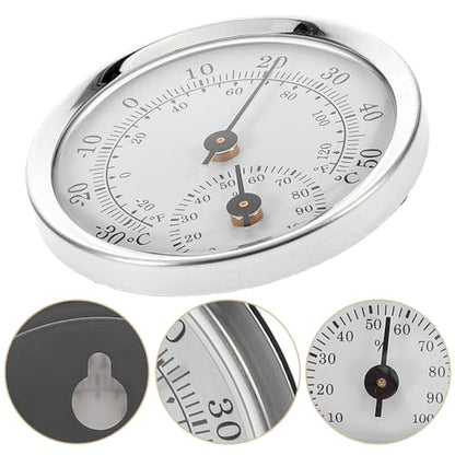 MERRYHAPY Compact Analog Thermohygrometer for Indoor Outdoor Use Accurate Temperature Humidity Monitor with Plastic Lens Portable Reptile Thermometer and Hygrometer for Adults Home