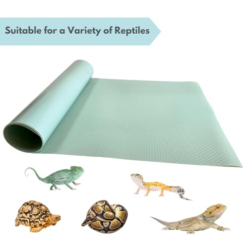 Tank Liner, 17.7" x 59", Bearded Dragon Gecko, Turquoise | Easily cut to fit 40 gallon tank, 20 gallon and more, Waterproof, Stain-Resistant, Terrarium Mat Substrate Carpet Bedding - color: Turquoise