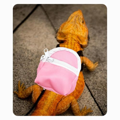 Leopard Gecko Backpack Carrier,Reptile Portable Backpack Carrier with Small Backpack Harness Leash Set,Space Capsule Clear Bubble Window Travel Backpack for Lizard Travel,Guinea Pig,Rabbit - color: Pink