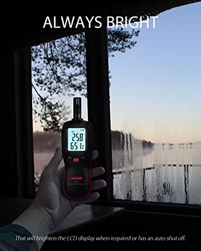 Humidity and Temperature Meter, Digital Hygrometer Handheld | Measure Dew Point, Wet Bulb, Ambient Temp, Humidity Thermometer Gauge, Psychrometer for Home, Room, Indoor, Outdoor HVAC