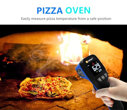 Infrared Thermometer Temperature Gun -58°F ~1076°F(-50~580℃), Digital Thermometer Temp Gun with Adjustable Emissivity & Max and Min Measure, Laser Temp Gun for Cooking, Pizza Oven, Grill & Engine