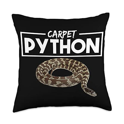 Carpet Python Reptiles Snake Lover Pet Reptile Owner Graphic Throw Pillow - size: 18x18