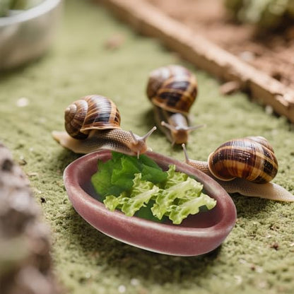 4 Pack Snails Feeding Dish Set for Land Snails, Snail Food and Water Bowl - Calcium Food Bowl & Water Tray, Mini Pet Supplies, Durable Snail Tiny Pet Dishes