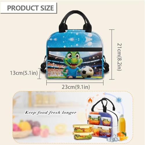 Kids Lunch Bag Dinosaur: Basketball Lunch Bag - Spacious Interior Fits Sandwich + Fruit- Ideal for Basketball Camp, School & Dinosaur Theme Day - color: Dinosaur Basketball