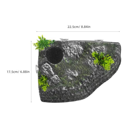DOITOOL Turtle Basking Platform and Climbing Ramp with Realistic Rock Sculpture, Floating Turtle Resting Habitat Decoration for Aquarium Fish Tank and Reptile Climbing Accessory