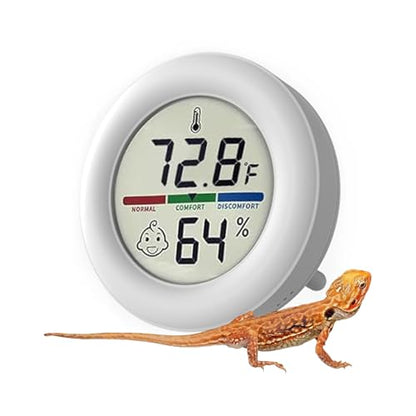 Reptile Tank Thermometer, Mini Digital Hygrometer Thermometer Gauge, Indoor Outdoor Temperature Humidity Meter for Greenhouse Humidors Incubators Reptile Terrarium Jars, Fahrenheit (℉) or Celsius(℃)