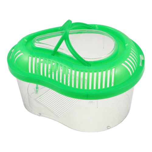 Portable Plastic Reptile Transport Container with Ventilation Holes and Secure Lid Design for Travel and Outdoor Use, Suitable for Turtles and Other Small Pets
