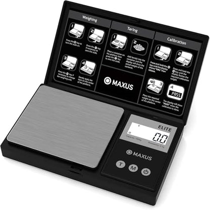 Digital Gram Scale 1000g/0.1g, Small Food Scale with Backlit LCD, Mini Pocket Scale for Jewelry | Small Food Scale with Backlit LCD, 6 Weighing Units, Tare Function - color: Matte Black