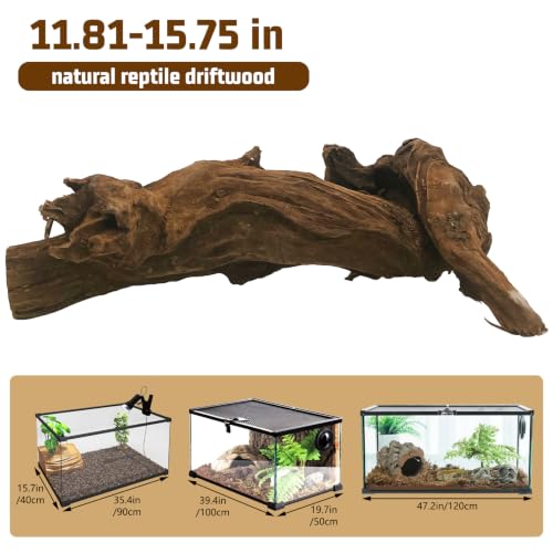 Hamiledyi Reptile Wood Branches 16" Length Snake Climbing Branch Lizard Habitat Natural Wood Decoration Bearded Dragon Climbing Accessories for Leapord Gecko