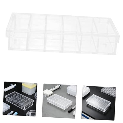 Ipetboom Acrylic Incubation Chamber with Lid, 6-Compartment Small Specimen Breeding Box, Laboratory Storage Tray for Fish Egg Hatching and Scientific Observation, 6.6x3.8