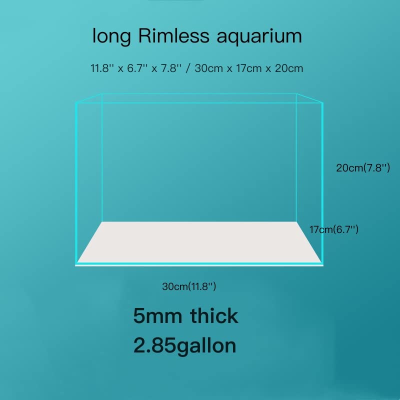 AWXZOM Small Nano Tall Rimless Tank, Glass Fish Tank, Betta Fish Tank, Aquarium (2.85 Gal, 11.8x6.7x7.8 inch) - size: 2.85 Gallon 11.8x6.7x7.8inch/30x17x20cm
