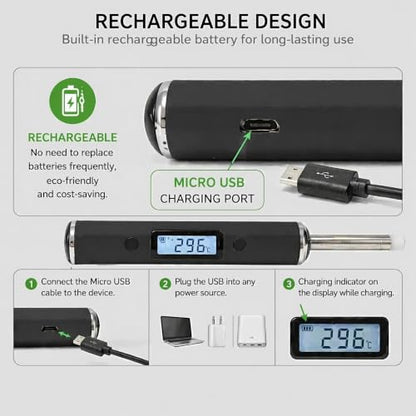 Real-time Temperature Reading Device, Digital thermocouple Thermometer Kits - Black Version - color: Black