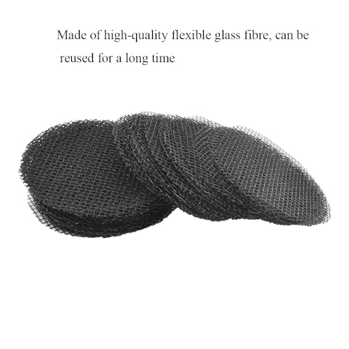 HAHIYO 100PCs 2Inch/5Cm Black Round Glassfibre Flower Pot Hole Mesh Pad Bottom Grid Mat Bonsai Drainage mesh Hole Screens Gasket Prevent Soil Loss Breathable Gasket Drainage Netting for Bonsai - size: Round-2In-50P