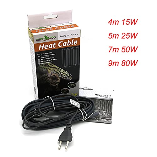 220V Water-Proof Silicone Rubber Reptile Heat Cable for Warming Vivarium Bottom Pet Room 15W 25W 50W 80W - color: 4m 15W