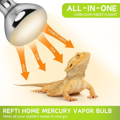 160W UVA UVB Vapor Reptile Heat Lamp, High Intensity Self-Ballasted UVB Basking Lamp Bulb,Full Spectrum Sun Light for Reptiles and Amphibians - size: UV 160W