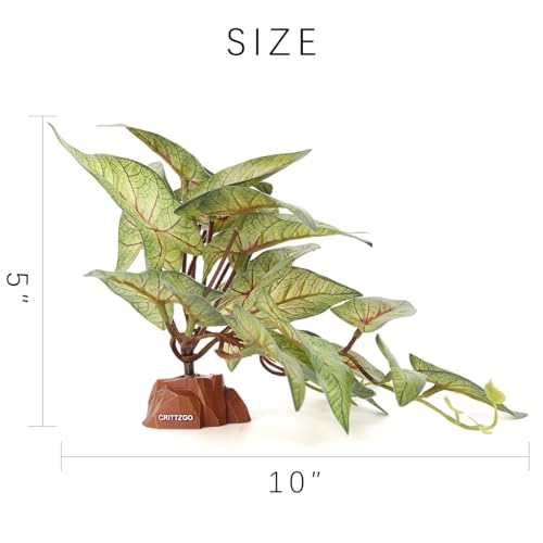 Reptile Fake Plants Terrarium Decor fit Leopard Gecko Snake - color: Fake Arrowhead Plants
