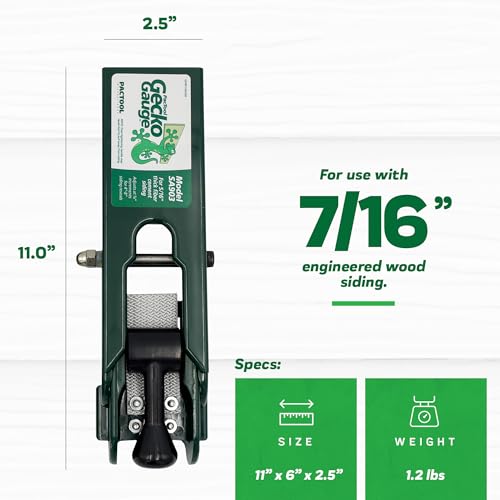 PacTool Gecko Gauge for Engineered Wood Siding - 7/16" Thick, 2-Pack Clamps | For 7/16" thick engineered wood siding. Includes 2 gecko clamps. Compatible with LP SmartSide engineered wood systems. - size: 7/16” Thickness for LP Siding, style: STANDARD