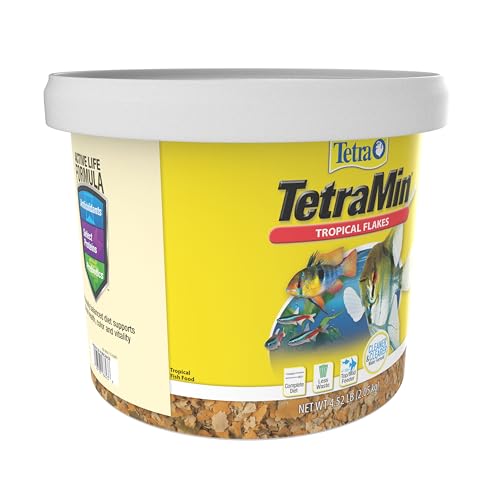TetraMin Tropical Flakes Fish Food, 4.52 lbs | Complete Daily Diet For Top-And-Mid Feeding Tropical Fish, Protein For Growth & Prebiotics for Digestion, Clear Water Formula - size: 4.52 Pound (Pack of 1)
