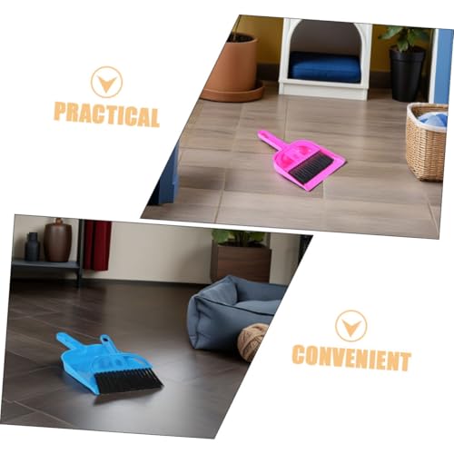 Mini Broom and Dustpan Set for Small Pet Cage Cleaning, 10pcs Pastel Pink and Blue Animal Bedding Scooper Tools for Hamsters, Chinchillas, Hedgehogs, Reptiles, and Rabbits