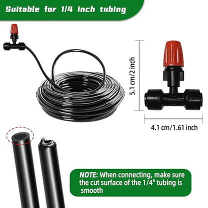 20PCS Push-to-Fit Drip Irrigation Micro Spray Emitters for 1/4 inch Irrigation Tubing, Three-Way Adjustable Atomizing Nozzle, Irrigation Dripper Sprinklers for Garden Greenhouse Agricultural - size: 20PCS Drip Irrigation Micro Spray Emitters