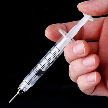 TecUnite 20 Pack Syringe, Plastic Curved Syringes for Epoxy Resin, Craft, Feeding Pets Animals, Oil or Glue Applicator