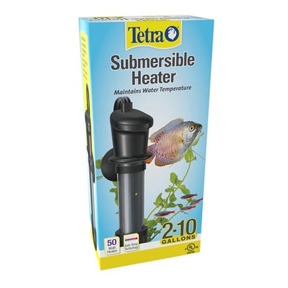 Tetra HT Submersible Aquarium Heater With Electronic Thermostat, 50-Watt, 2-10 Gallon | Automatic Thermostat Keeps Water At 78 Degrees, Easy To Use - Attaches To Aquarium Wall, Heat & Shock Resistant - size: 2-10 Gallon