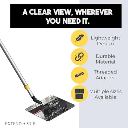 Inspection Mirror Telescoping Pole, Lightweight & Durable, 2 ft - 4 ft Pole, 3.5 x 6 inch Acrylic Mirror - size: 3.5 x 6 inch Acrylic Mirror, style: 2 ft - 4 ft Pole