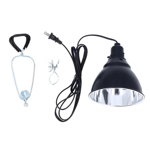 Ejoyous Reptile Light Fixture, Deep Dome Reptile Heat Lamp Fixture with 360 Degree Rotation for E27 UVA UVB Bulb, Ceramic Heat Emitters for Bearded Dragon Snake Chameleon Lizard
