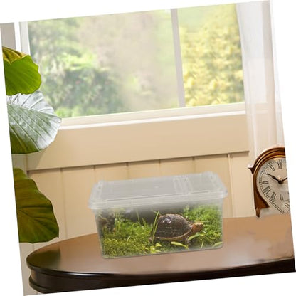 Abaodam Reptile Feeding Box Multi Functional Terrarium for Reptiles Spiders Crabs Frogs Compact Lightweight Habitat with Breathable Durable Container for Easy Feeding