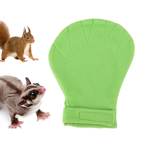 Sugar Glider Bonding Mitt Bite Small Animals Bonding Calming Glove Absorbent Plush Quick Dry Keep Warm Adjustable Size (Green) - color: Green