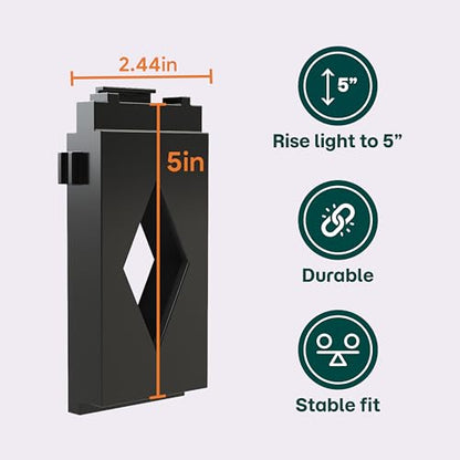 Aquarium Light Risers for Fluval Plant & Marine 3.0 & 2.0 LED | Heat-Resistant Polymer Stand | Toolless Easy Install (5-Inch) - size: 5-Inch