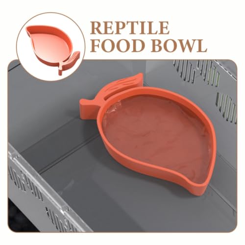 TOYANDONA Escapeproof Reptile Feeding Bowl for Bearded Dragon and Lizard, Safe Abs Material Food and Water Dish for Terrarium Use