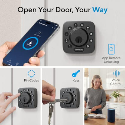 ULTRALOQ U-Bolt WiFi Smart Lock with Door Sensor, App Remote Access | Built in Wi-Fi Deadbolt Smart Locks for Front Door with App, Auto-Lock, Auto Unlock, Works with Alexa, Google, ANSI Grade 1