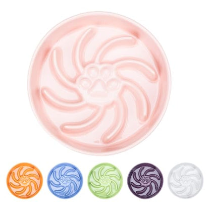Ceramic Slow Feeder Dog Bowl, 3 Cup Dog Food or 25oz Water, Slow Eating Bowl for Middle Breed, Maze Puzzle Feeder for Fast Eaters, Anti-Choking Stop Bloat, Non-Slip BPA Free (Pink) - color: Pink