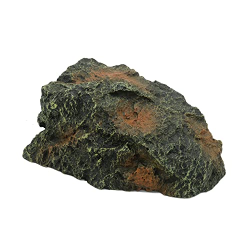 JIHAQUA Reptile Rock Hide Cave Aquarium Habitat Decor Tortoise Hideout | For Lizards, Turtles, Reptiles, Amphibians, Fish