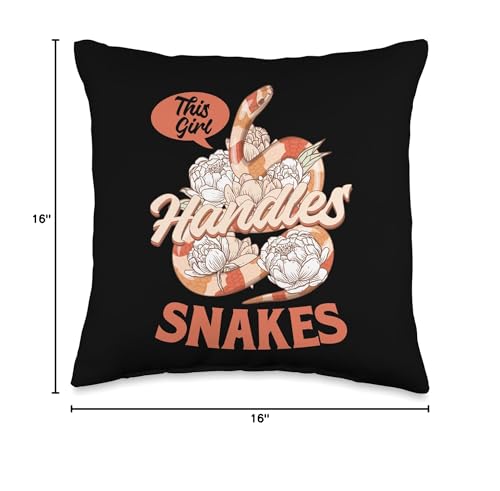 Snake Handler Gloves Reptile Herpetologist Snake Handling Throw Pillow - size: 16x16