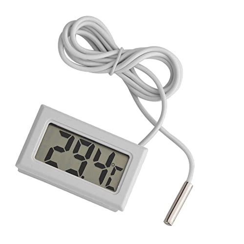 LICAEVEY Digital Thermometer, Mini LCD Temperature Meter with Probe Sensor, Precise Indoor Thermometer for Aquarium, Poultry Reptile Incubator, Switchable Celsius Fahrenheit, Long Wire