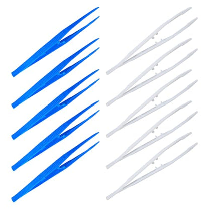 10 Pcs 18cm Long Plastic Tweezers Reptiles Feeding Tongs Aquarium Plants Tweezers Craft Beading Tweezers for Jewelry Making