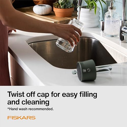 Fiskars 17oz 2-in-1 Mist & Pour Watering Can for Indoor Plants | Space-Saving Glass Plant Mister with Thumb Pump Sprayer and Spout, Boost Humidity & Soak Houseplant Roots, Modern Decor Style - size: Mist/Pour Combo
