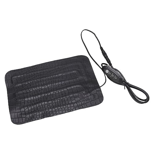 PU Leather Heating Pad 8.5W 3 Gear Temperature Adjustable Washable Heat Mat 5V 2A for Reptile and Pet Car Seat Cushion Applications Model 1522 Charging Cable Included (1522)