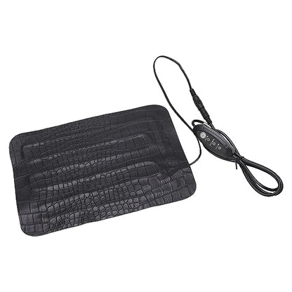 PU Leather Heating Pad 8.5W 3 Gear Temperature Adjustable Washable Heat Mat 5V 2A for Reptile and Pet Car Seat Cushion Applications Model 1522 Charging Cable Included (1522)