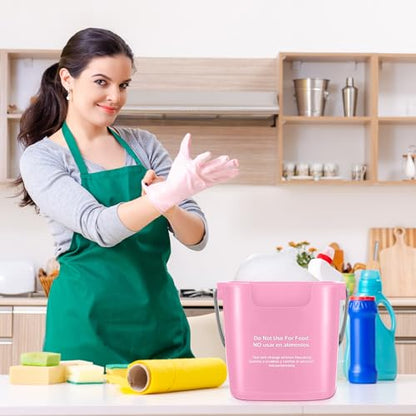 Roshtia 6 Pcs 3 Quart Sanitizing Cleaning Bucket Square,Pink | Sanitation Bucket Samll Sanitizer Pails for Restaurant Commercial Kitchen Cleaning, Detergent Storage for Office School - color: Pink