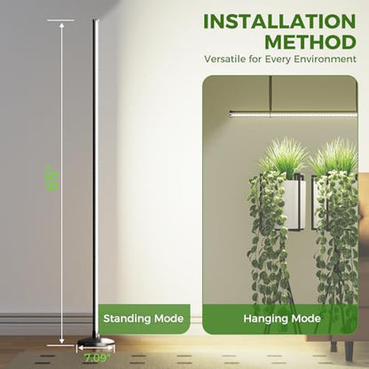 Grow Lights for Indoor Plants with Timer, 192 LEDs 42W Vertical Full Spectrum Grow Light 65 Inch Standing Grow Lights 3 Light Modes 5-Level Dimmable Wide Coverage - color: 1PC