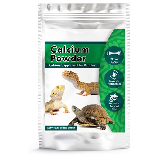 CoCoo Reptile Calcium Powder, Ideal for Leopard Geckos, Chameleons, Iguanas, Turtles, Chicken & Dog, Avoid Vitamin D3 Overdose in Bearded Dragons, Lizards Love It, Energy-Rich Additional Feed, 2 oz.